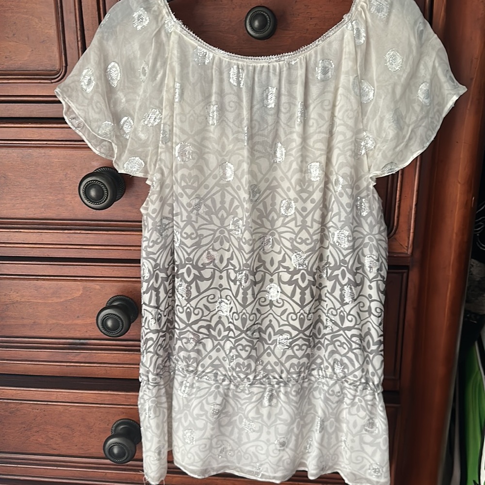 Whit House Black Market silver gray top - Picture 7 of 7